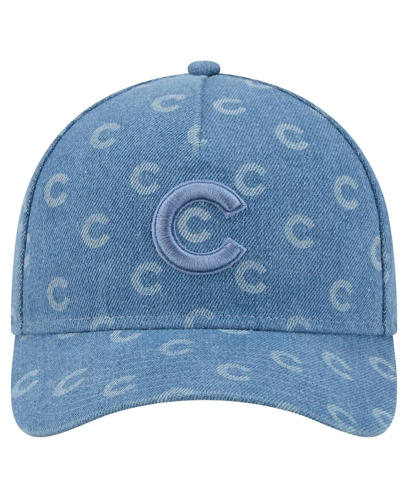 New Era Men's and Women's Denim Chicago Cubs A-Frame 9FORTY Adjustable Hat