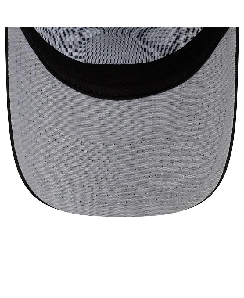 New Era Men's Black San Francisco Giants Side Script 9FORTY A-Frame Trucker Adjustable Hat