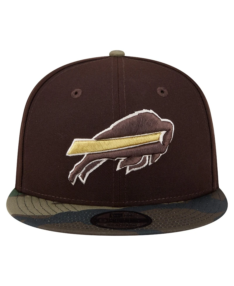 New Era Men's Dark Brown Buffalo Bills Burnt Wood Camo 9FIFTY Snapback Hat