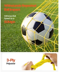 Sugift 2-in-1 Soccer Goal Rebounder Net with Fiberglass Poles and Iron Pipe
