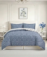 Macy's Floral Stripe Reversible Microfiber 8-piece Comforter Set