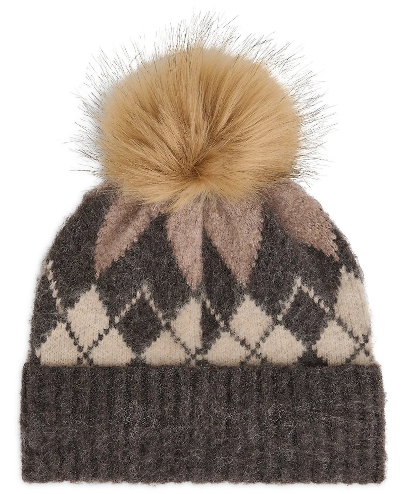 Calvin Klein Women's Argyle Fair Isle Pattern Beanie