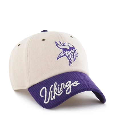 47 Brand Women's Natural/Purple Minnesota Vikings Rope Script Clean Up Adjustable Hat