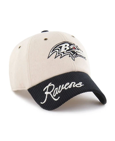 47 Brand Women's Natural/Black Baltimore Ravens Rope Script Clean Up Adjustable Hat