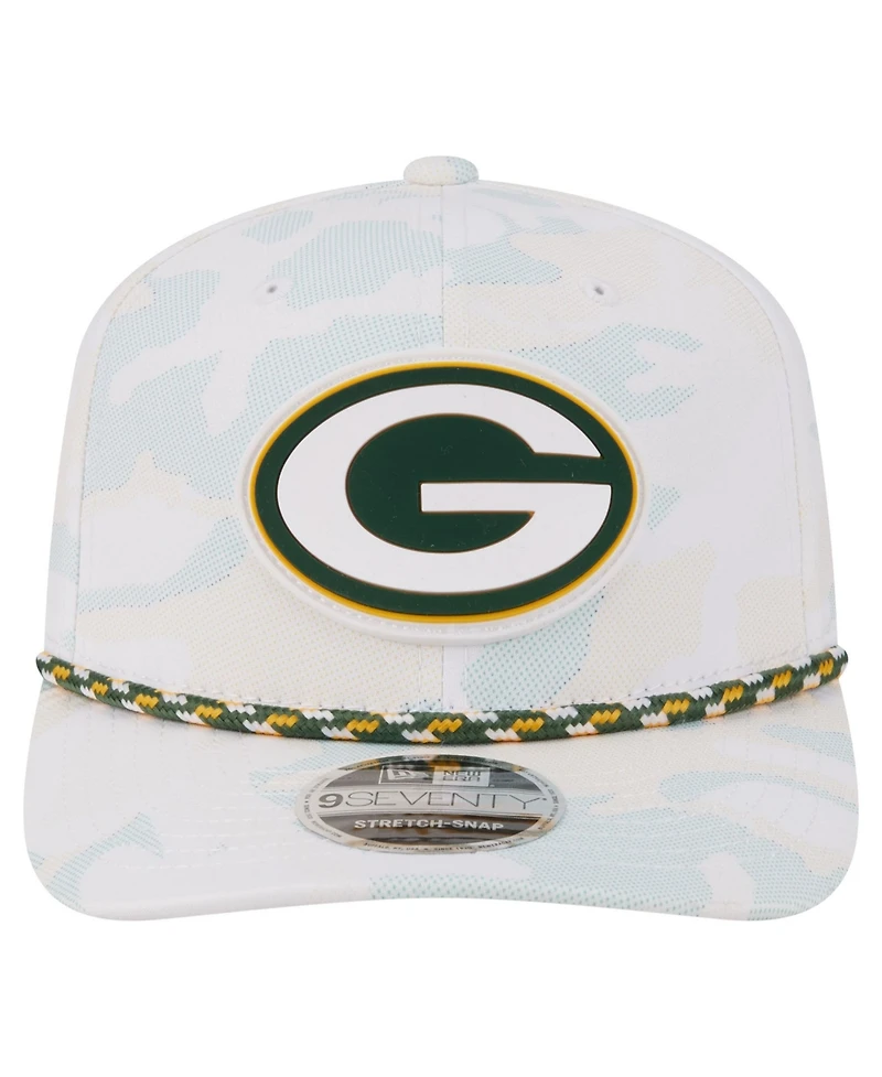 New Era Men's White Green Bay Packers Camo Rope 9SEVENTY Adjustable Hat