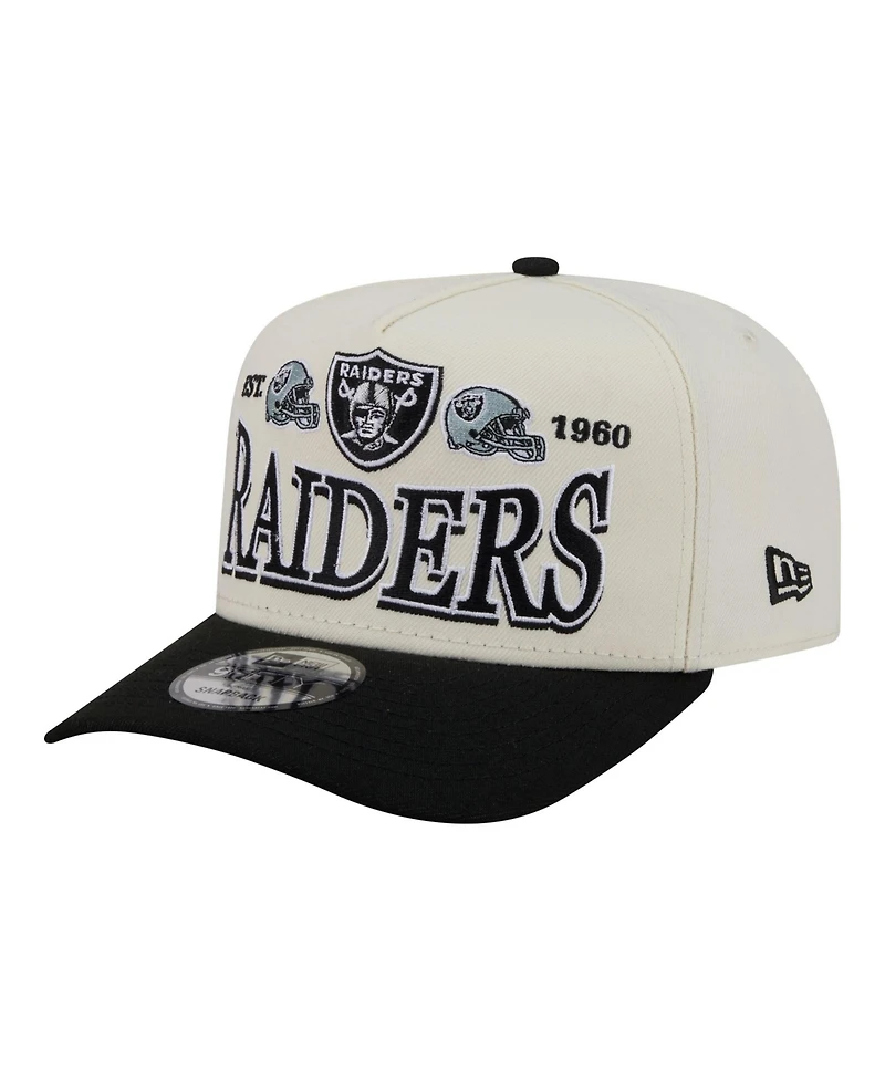New Era Men's Cream/Black Las Vegas Raiders A-Frame 9FIFTY Snapback Hat