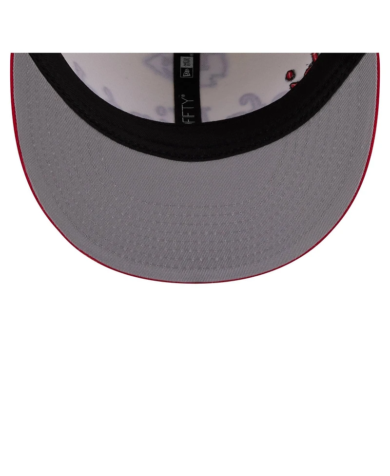 New Era Men's Cream Kansas City Chiefs Oversized Slogan 9FIFTY Snapback Hat