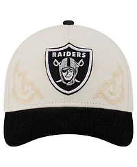 New Era Men's Cream/Black Las Vegas Raiders Western 9FORTY A-Frame Adjustable Hat