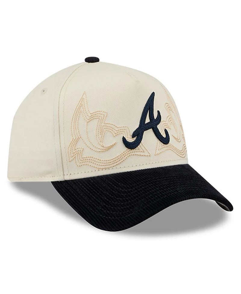 New Era Men's Stone Atlanta Braves Western Stitch 9FORTY A-Frame Adjustable Hat