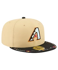 New Era Men's Light Beige Arizona Diamondbacks Two-Tone Embroidered Visor 59FIFTY Fitted Hat