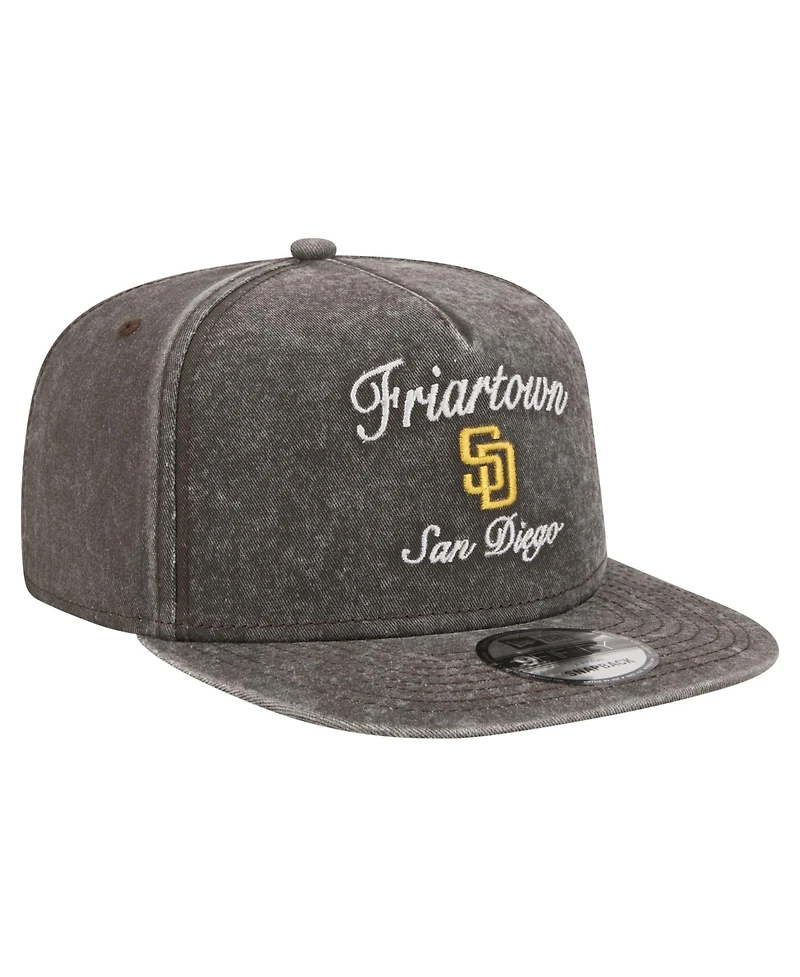 New Era Men's Black San Diego Padres City Slogan A-Frame 9FIFTY Snapback Hat