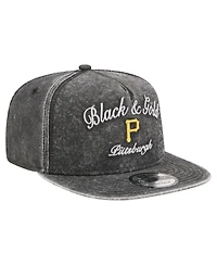 New Era Men's Black Pittsburgh Pirates City Slogan A-Frame 9FIFTY Snapback Hat