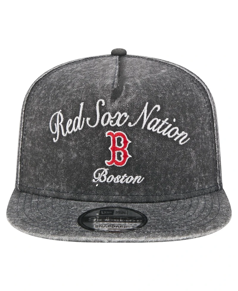 New Era Men's Black Boston Red Sox City Slogan A-Frame 9FIFTY Snapback Hat