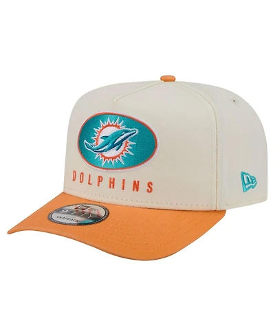 New Era Men's Cream/Orange Miami Dolphins Washed A-Frame 9FIFTY Snapback Hat