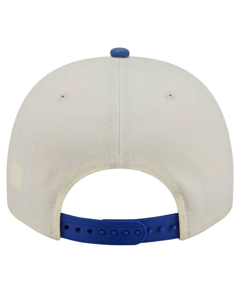 New Era Men's Cream/Blue Detroit Lions Washed A-Frame 9FIFTY Snapback Hat