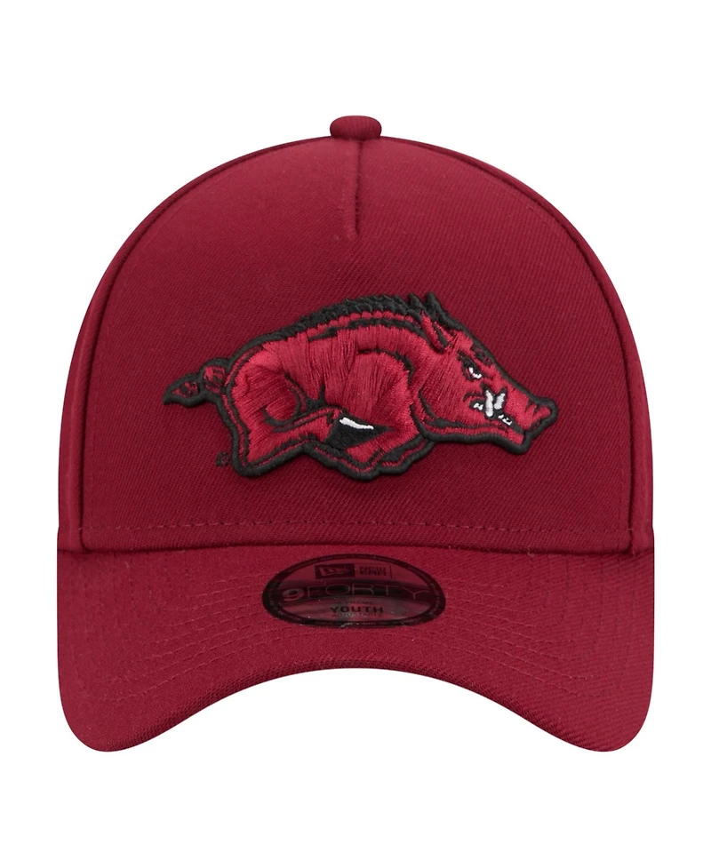 New Era Big Boys and Girls Cardinal Arkansas Razorbacks 9FORTY A-Frame Adjustable Hat