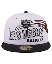 New Era Men's White/Black Las Vegas Raiders Retro Swoop 59FIFTY Fitted Hat