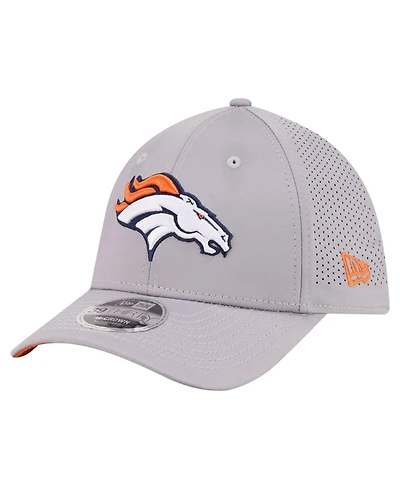 New Era Men's Gray Denver Broncos Perforated 39THIRTY M-Crown Flex Hat
