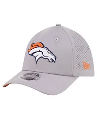 New Era Men's Gray Denver Broncos Perforated 39THIRTY M-Crown Flex Hat