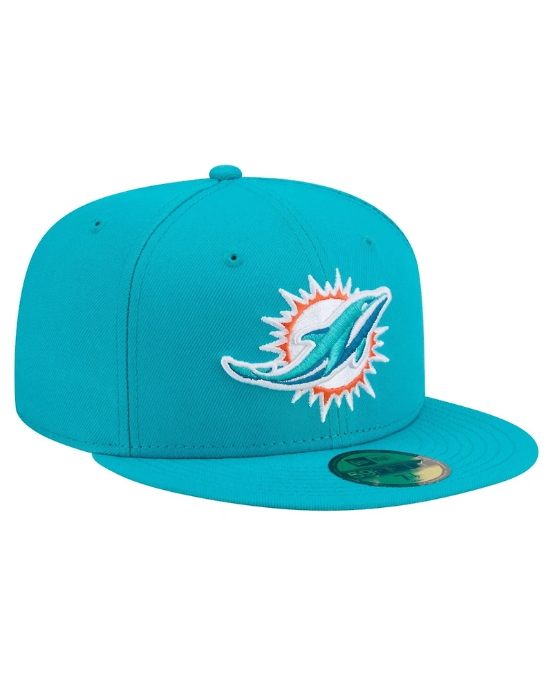 New Era Men's Aqua Miami Dolphins 59FIFTY Fitted Hat