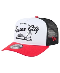 New Era Men's White/Red Kansas City Chiefs Foodie 9FIFTY A-Frame Trucker Snapback Hat