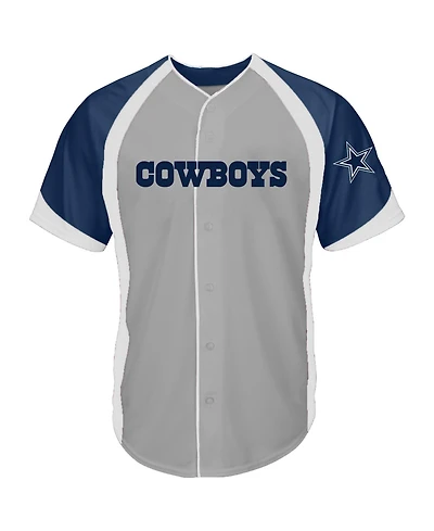 Profile Men's Gray Dallas Cowboys Big Tall Button-Up Fashion Top