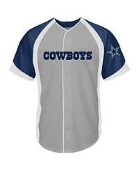 Profile Men's Gray Dallas Cowboys Big Tall Button-Up Fashion Top