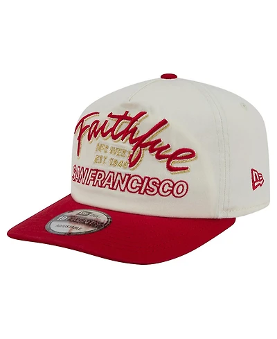 New Era Men's Cream San Francisco 49ers Script 19TWENTY Adjustable Hat