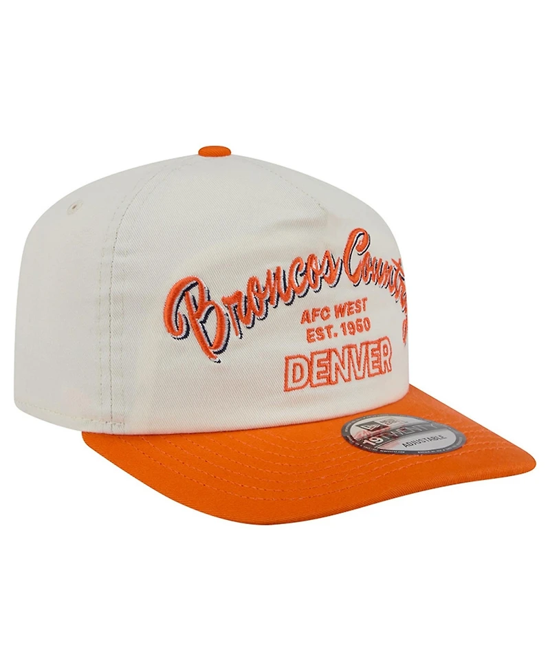 New Era Men's Cream Denver Broncos Script 19TWENTY Adjustable Hat