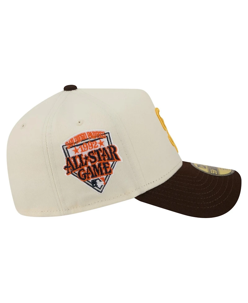 New Era Men's Cream San Diego Padres Chrome A-Frame 59FORTY Fitted Hat