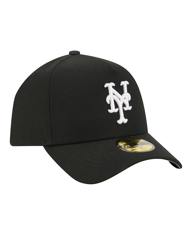 New Era Men's Black York Mets A-Frame 59FORTY Fitted Hat
