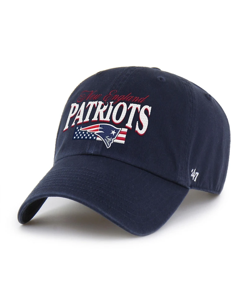 '47 Brand Men's Navy New England Patriots American Flag Clean Up Adjustable Hat