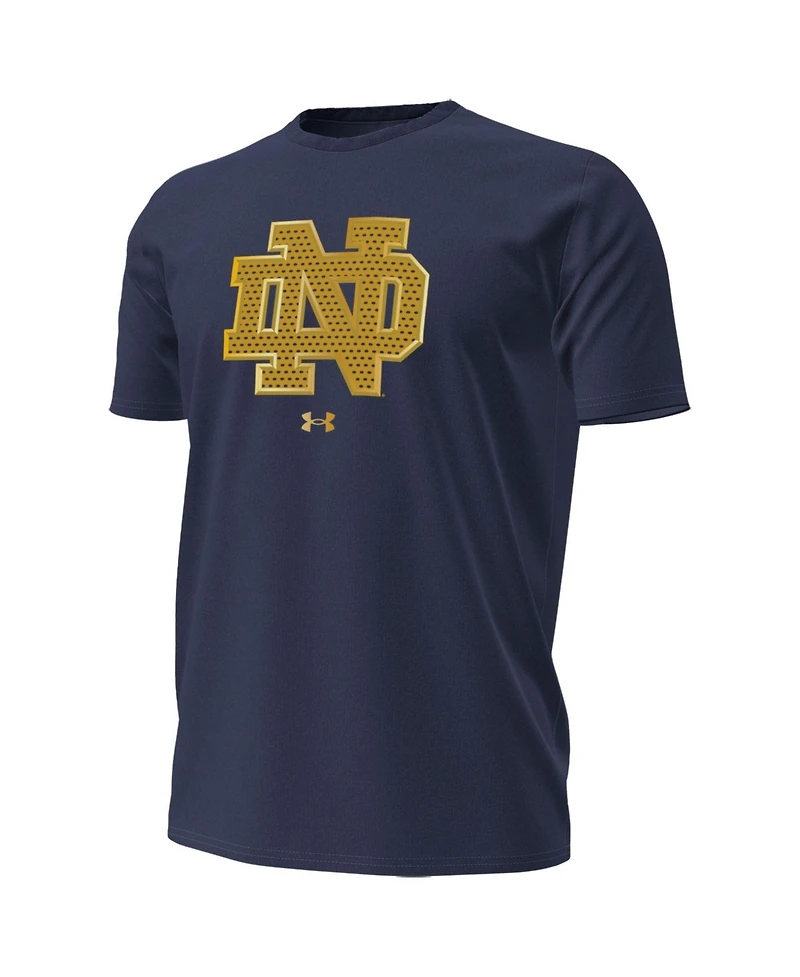 Under Armour Men's Navy Notre Dame Fighting Irish 2026 Shamrock Series Metallic Jersey Performance Cotton T-Shirt