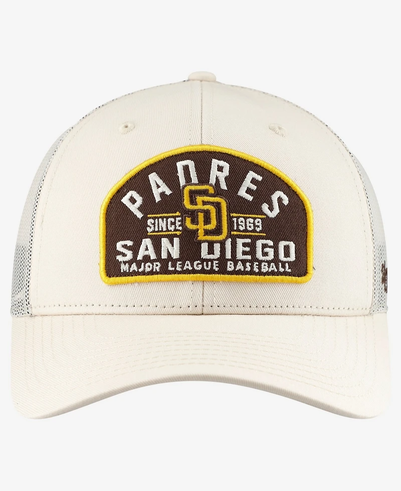47 Brand Men's Cream San Diego Padres Leland Adjustable Trucker Hat