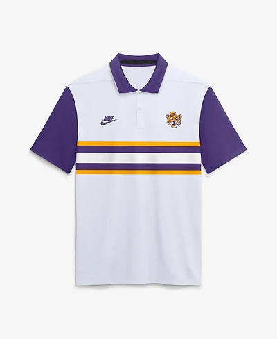 Nike Men's White Lsu Tigers Legacy Vapor Logo Dri-fit Polo Shirt