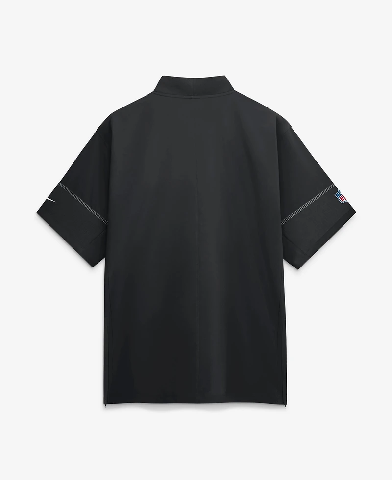 Nike Men's Black Las Vegas Raiders Sideline Short Sleeve Quarter-Zip Coaches Jacket