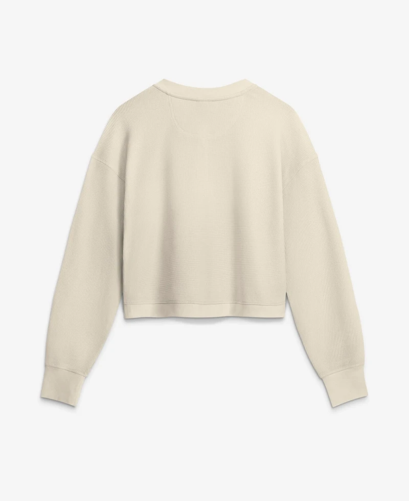 Fanatics Women's Buffalo Bills Relaxed Cropped Waffle-Knit Long Sleeve Shirt