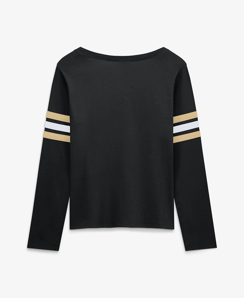 Fanatics Women's New Orleans Saints Team First Coverage Scheme Lace-up Long Sleeve T-Shirt