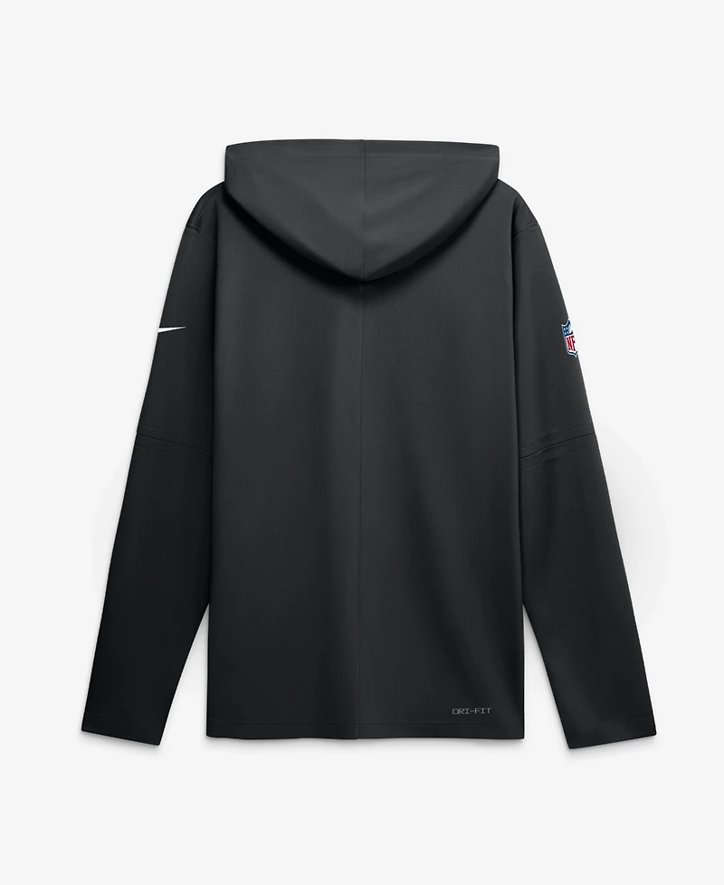 Nike Men's Black Pittsburgh Steelers Big Tall Sideline Game On Lightweight Hooded Long Sleeve Dri-fit Sweatshirts