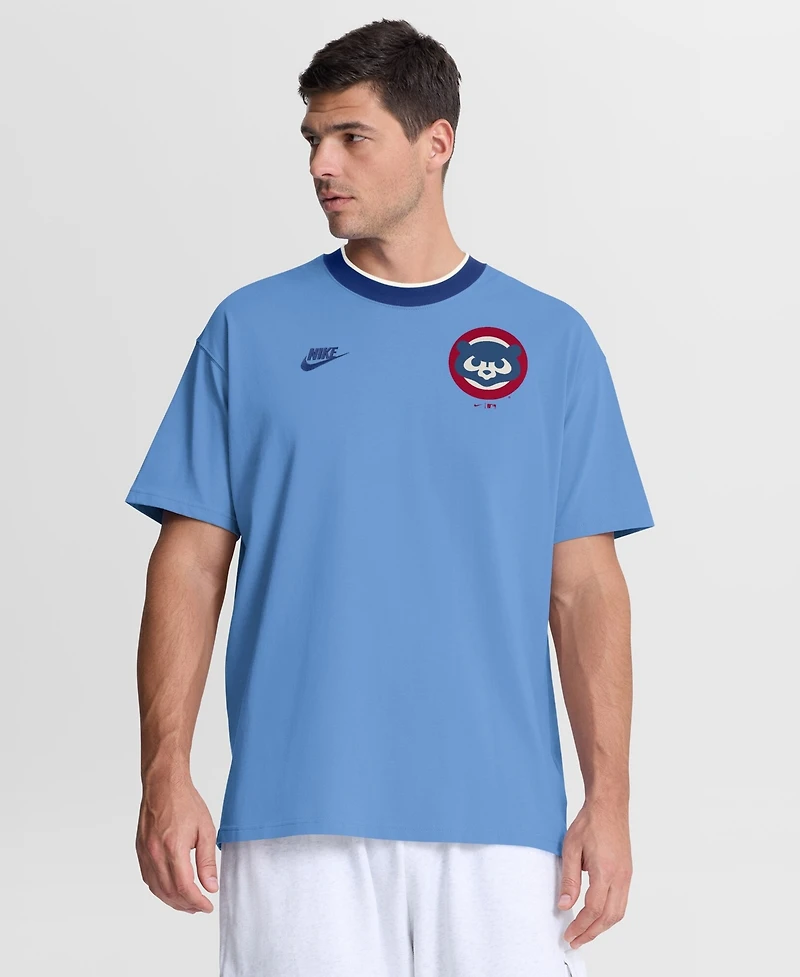 Nike Men's Light Blue Chicago Cubs Cooperstown Collection Ringer T-Shirt