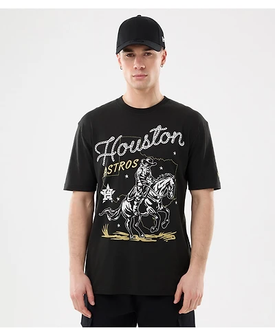 New Era Men's Black Houston Astros Injection Lifestyle Urban Ranchwear T-Shirt