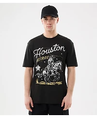 New Era Men's Black Houston Astros Injection Lifestyle Urban Ranchwear T-Shirt