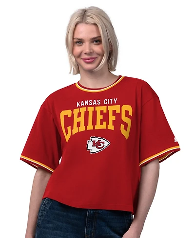 Starter Women's Kansas City Chiefs Ace Cropped-Oversized T-Shirt
