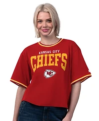 Starter Women's Kansas City Chiefs Ace Cropped-Oversized T-Shirt