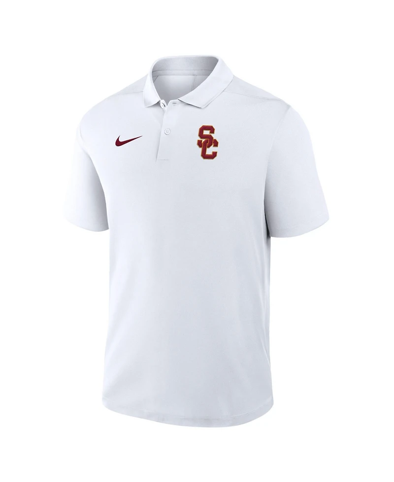 Nike Men's White Usc Trojans Primetime Victory Dri-fit Polo Shirt