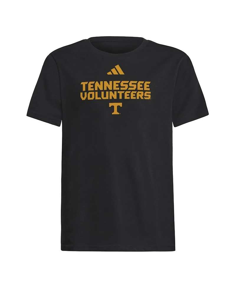 Adidas Big Boys and Girls Black Tennessee Volunteers Wordmark Fresh T-Shirt