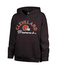 '47 Brand Women's Cleveland Browns Whirlwind Naomi Relaxed-Fit Ribbed Sleeves and Hem Pullover Hoodie