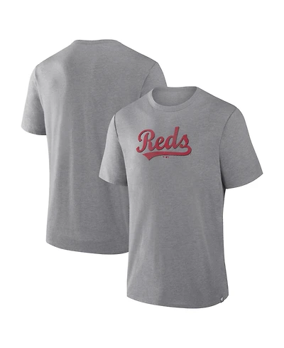 Fanatics Men's Heather Gray Cincinnati Reds Play Tribute Tri-Blend T-Shirt