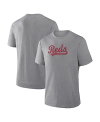 Fanatics Men's Heather Gray Cincinnati Reds Play Tribute Tri-Blend T-Shirt