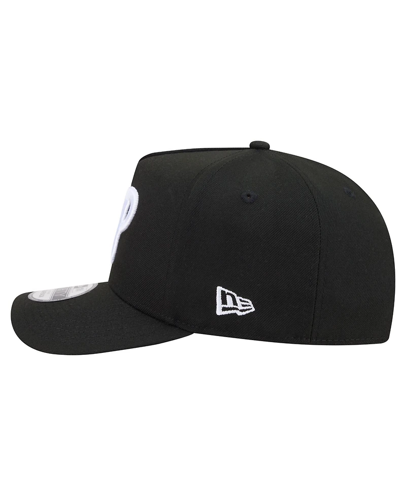 New Era Men's Black Philadelphia Phillies Motion A-Frame 9FIFTY Snapback Hat